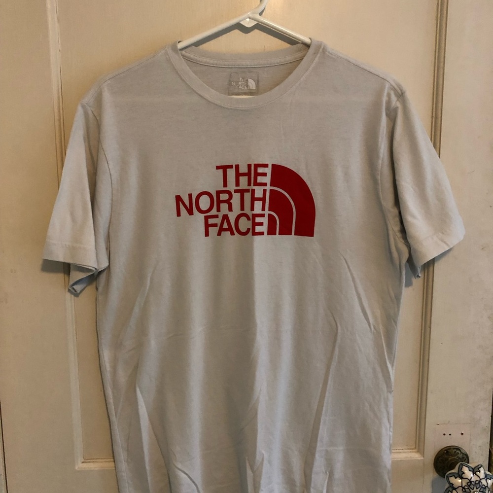 MENS LG North Face White Shirt Red Font